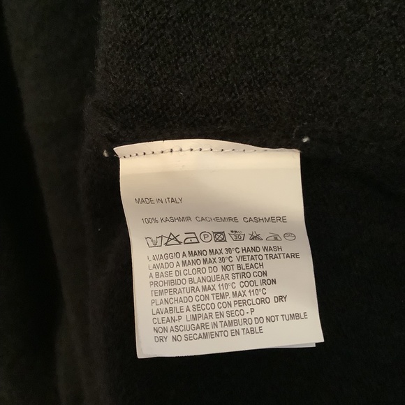 100% CASHMERE MADE IN ITALY AVON CELLI 1/4 Zip Black Sweater - Picture 6 of 6